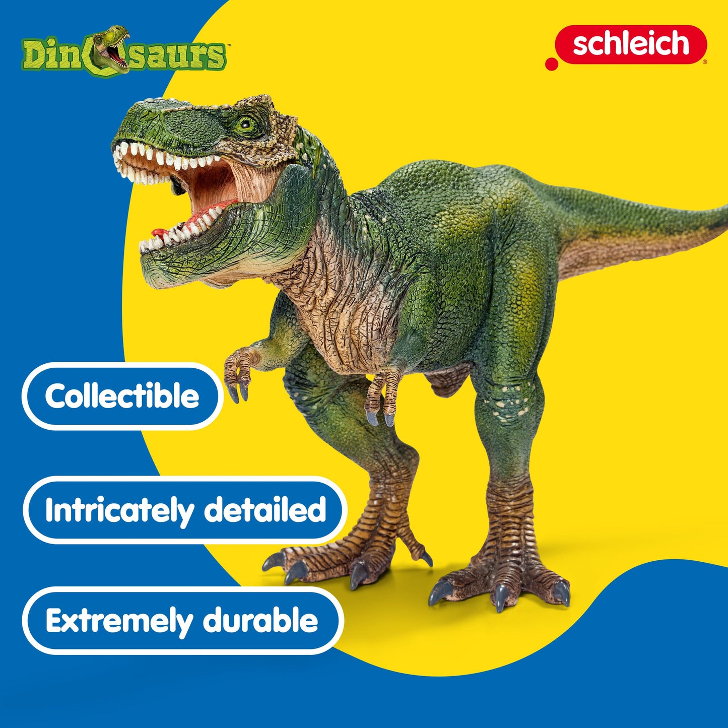 Schleich T-Rex Dinosaur Toy, 11" Tyrannosaurus Rex Action Figure with Movable Jaw – Realistic Dino Figurine for Kids 5+