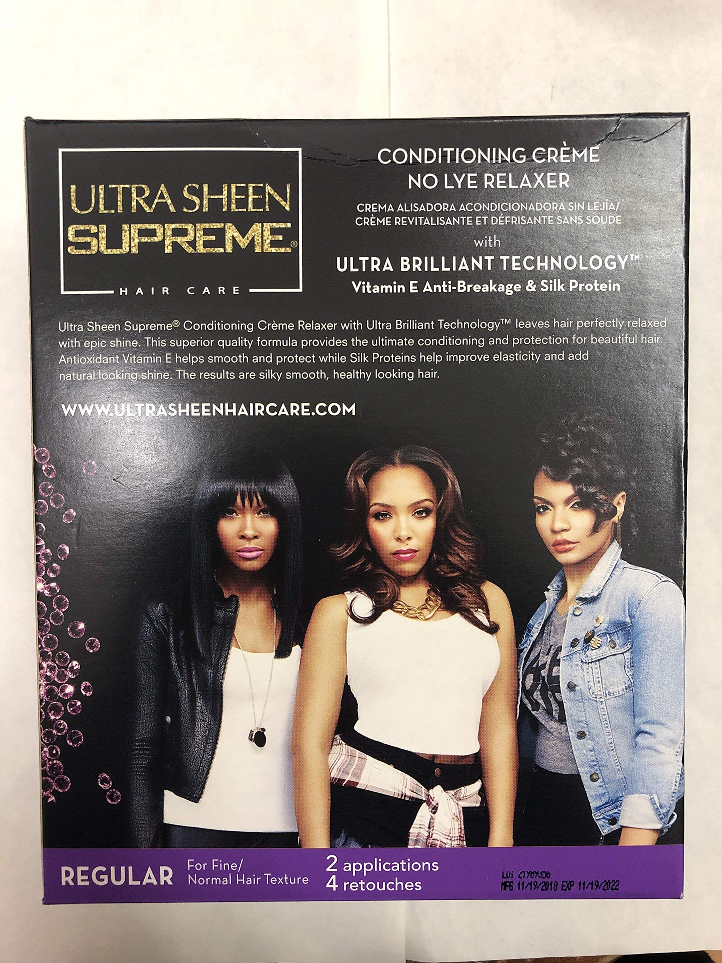 Ultra Sheen Supreme No-Lye Relaxer Kit Regular | Conditioning Creme with Vitamin E, Silk Protein & Sulfate-Free Neutralizing Shampoo