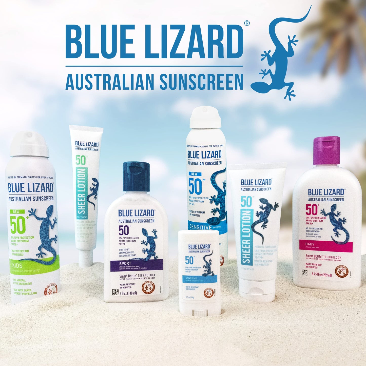 Blue Lizard Baby Mineral Sunscreen SPF 50 - Zinc Oxide, Fragrance-Free, Water Resistant, UVA/UVB Protection, Smart Tech, 5 Fl Oz
