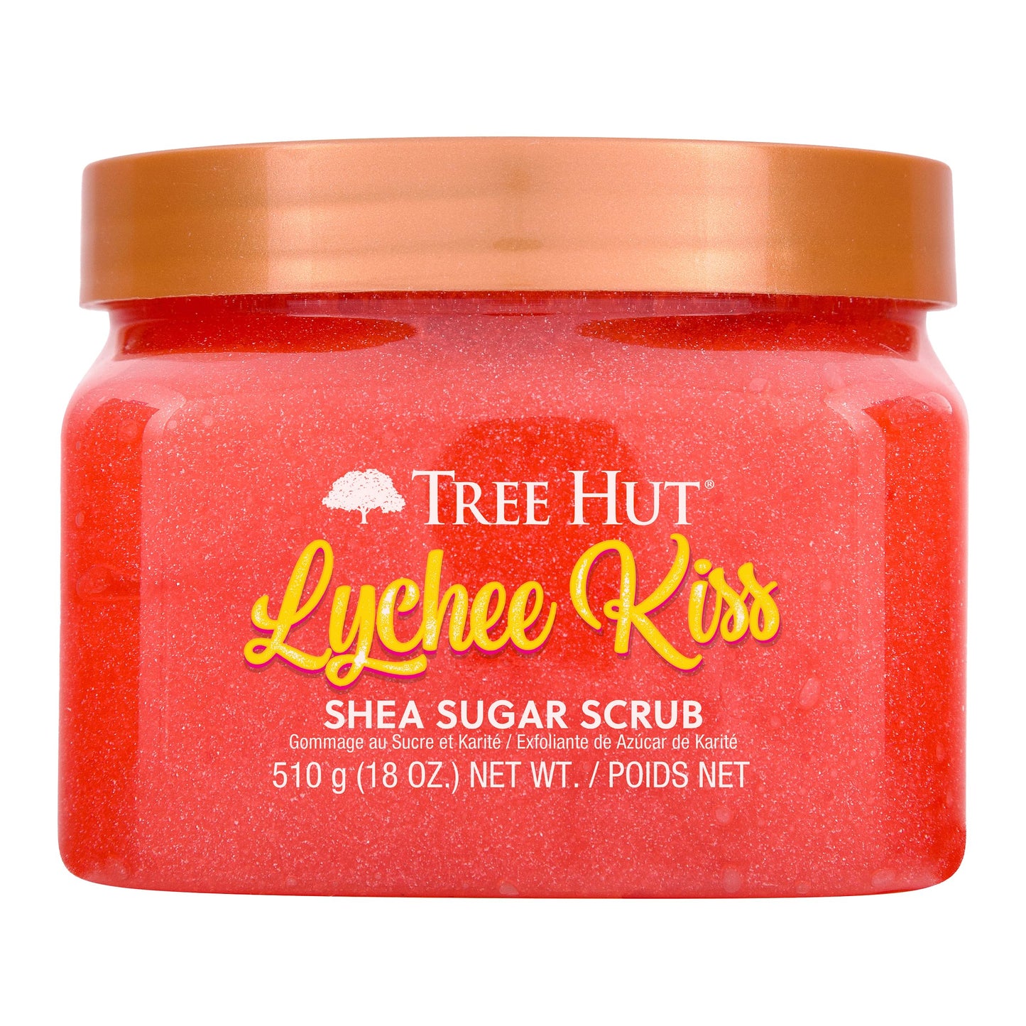 Tree Hut Lychee Kiss Shea Sugar Scrub – Exfoliating & Moisturizing Body Scrub with Shea Butter & Essential Oils, 18 oz