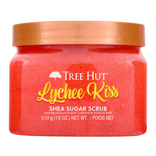 Tree Hut Lychee Kiss Shea Sugar Scrub – Exfoliating & Moisturizing Body Scrub with Shea Butter & Essential Oils, 18 oz