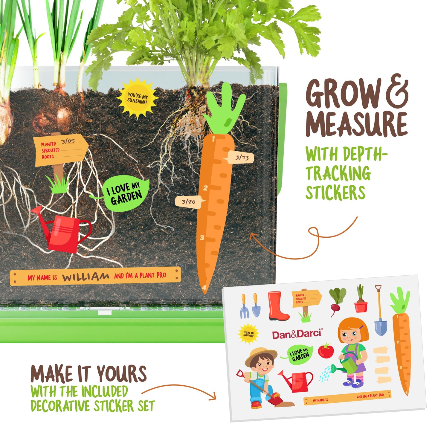 Dan&Darci Root Viewer Kit for Kids – Grow Your Own Plant STEM Science & Craft Toy for Boys & Girls Ages 4-8 | Birthday & Christmas Gift