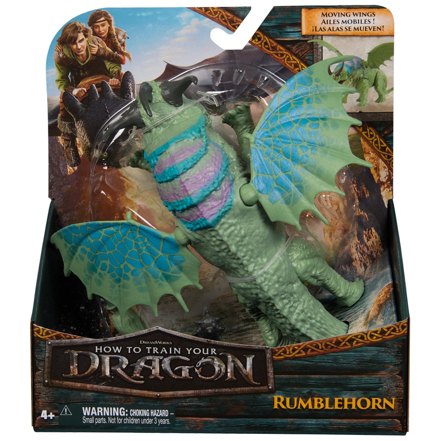 Dreamworks Dragons How to Train Your Dragon, Rumblehorn 7.5” Action Figure, Kids Toys for Boys Ages 4 and up
