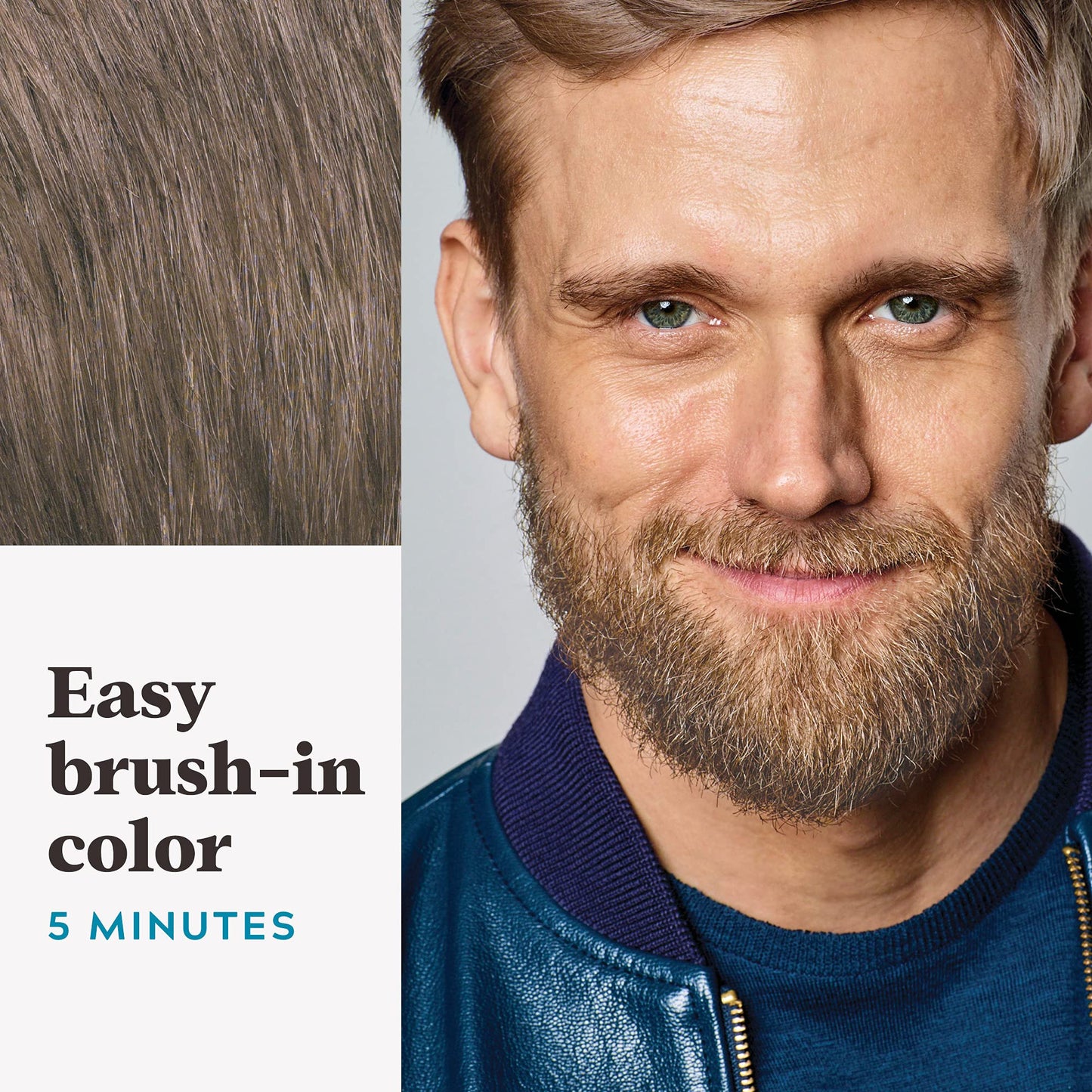 Just For Men Mustache & Beard Dye for Men - Light Brown M-25, Pack of 3 | With Keratin, Biotin, Aloe & Coconut Oil | Brush Included, Healthy Beard