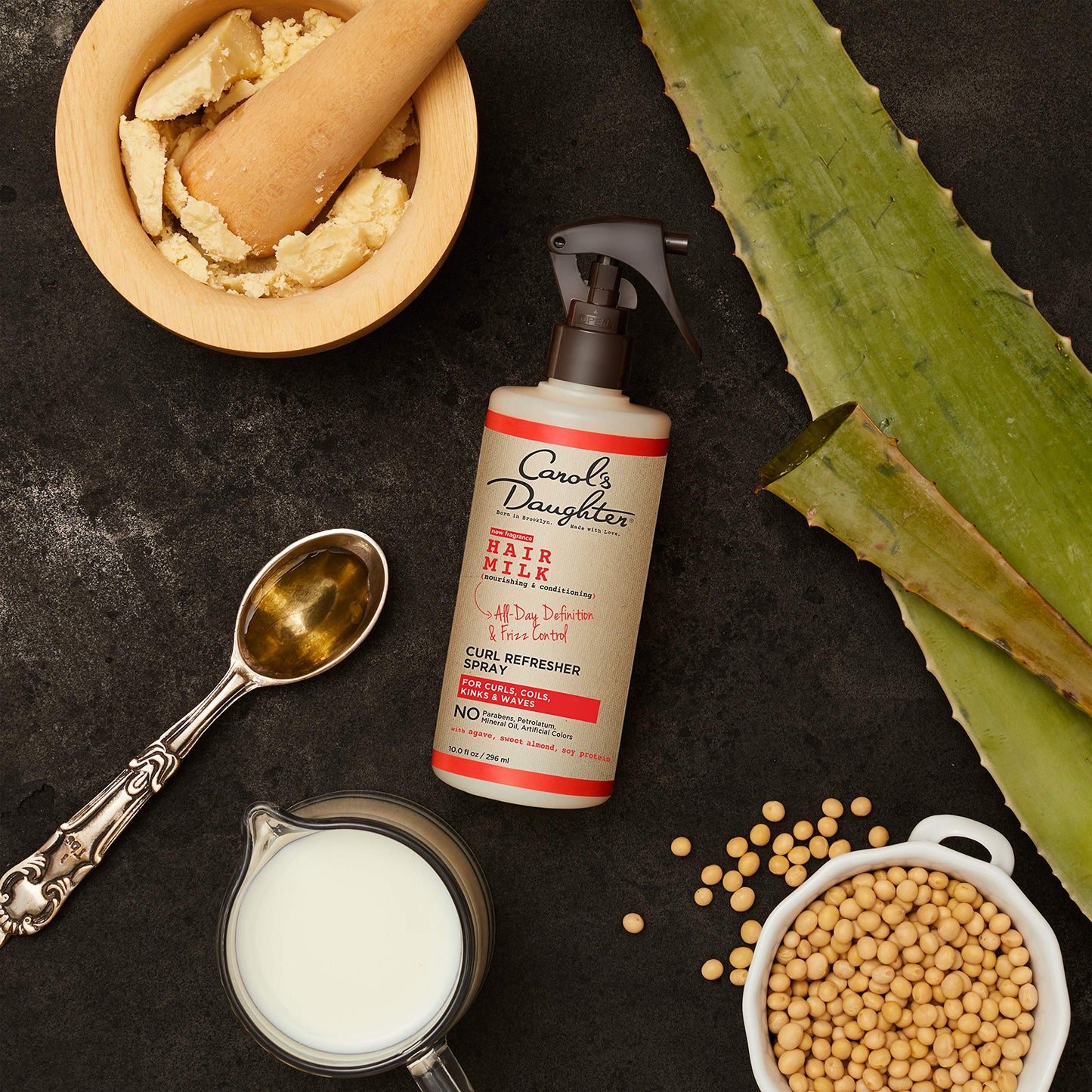 Carol's Daughter Hair Milk Curl Refresher Spray for Coils and Waves, with Agave, Sweet Almond and Wheat Protein, 10 fl oz