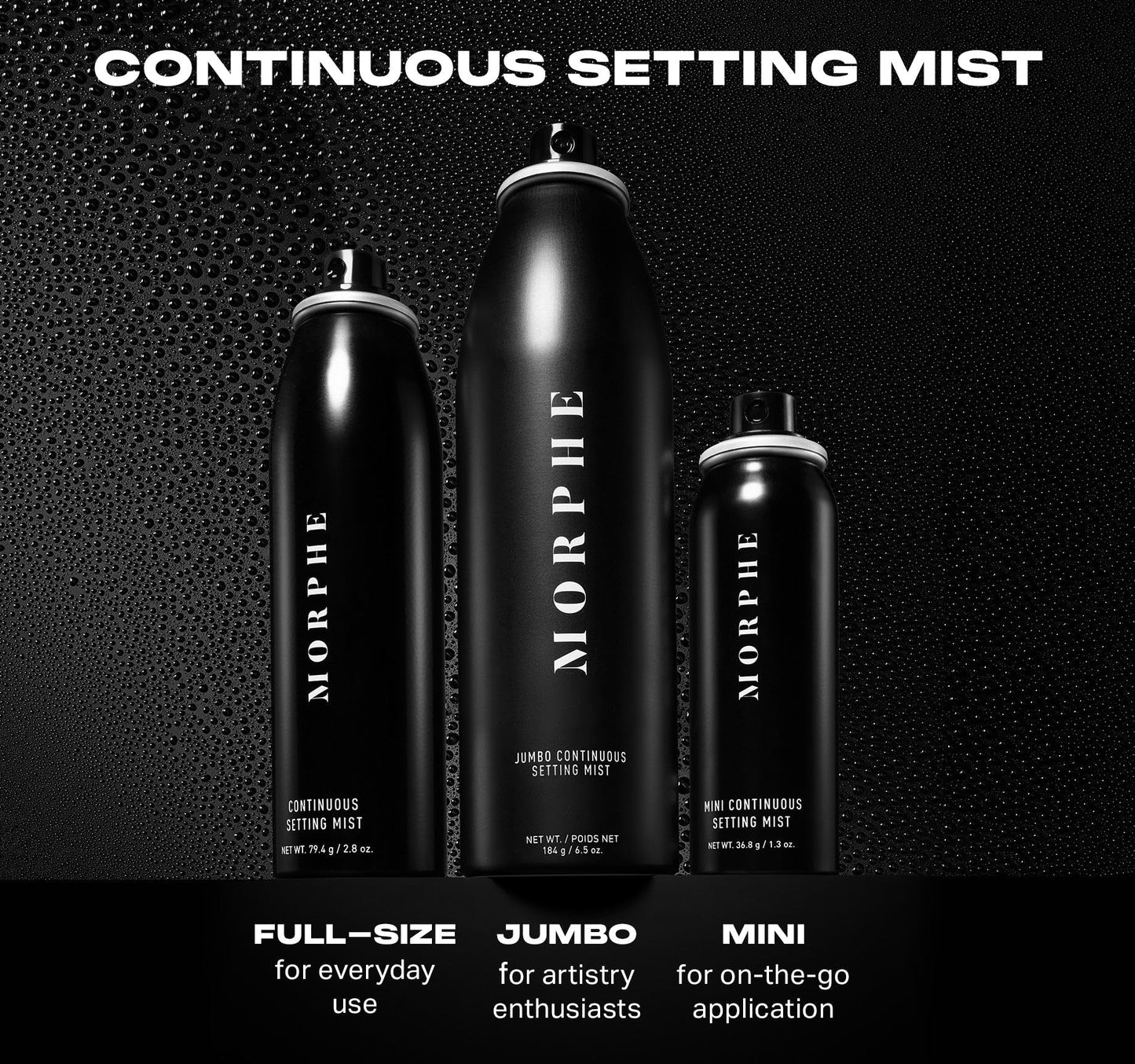 Morphe Continuous Setting Mist - Micro-Fine Makeup Spray, Radiant Finish, Long-Lasting, Prevents Caking & Fading, 2.8 fl oz