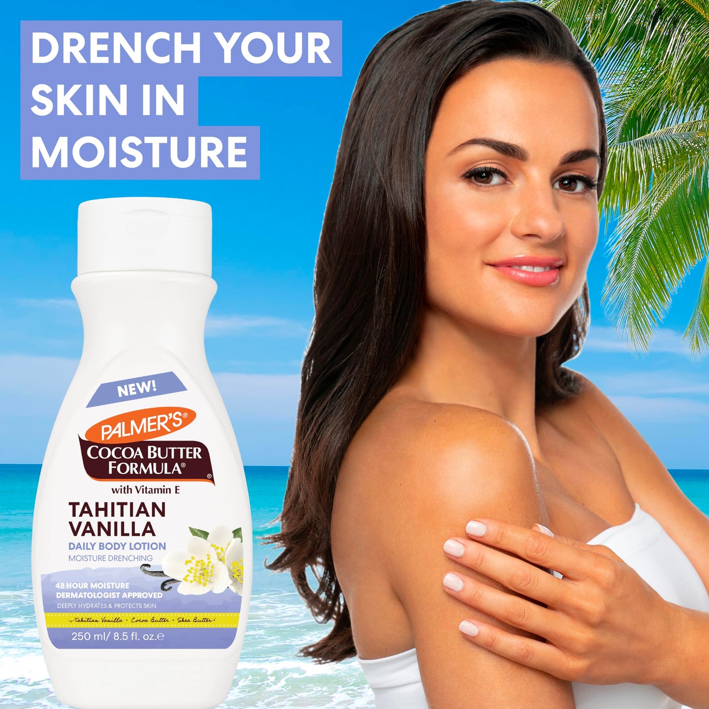 Palmer's Cocoa Butter Tahitian Vanilla Body Lotion, 8.5oz – Daily Moisturizer with Shea Butter & Vitamin E for 48-Hour Hydration