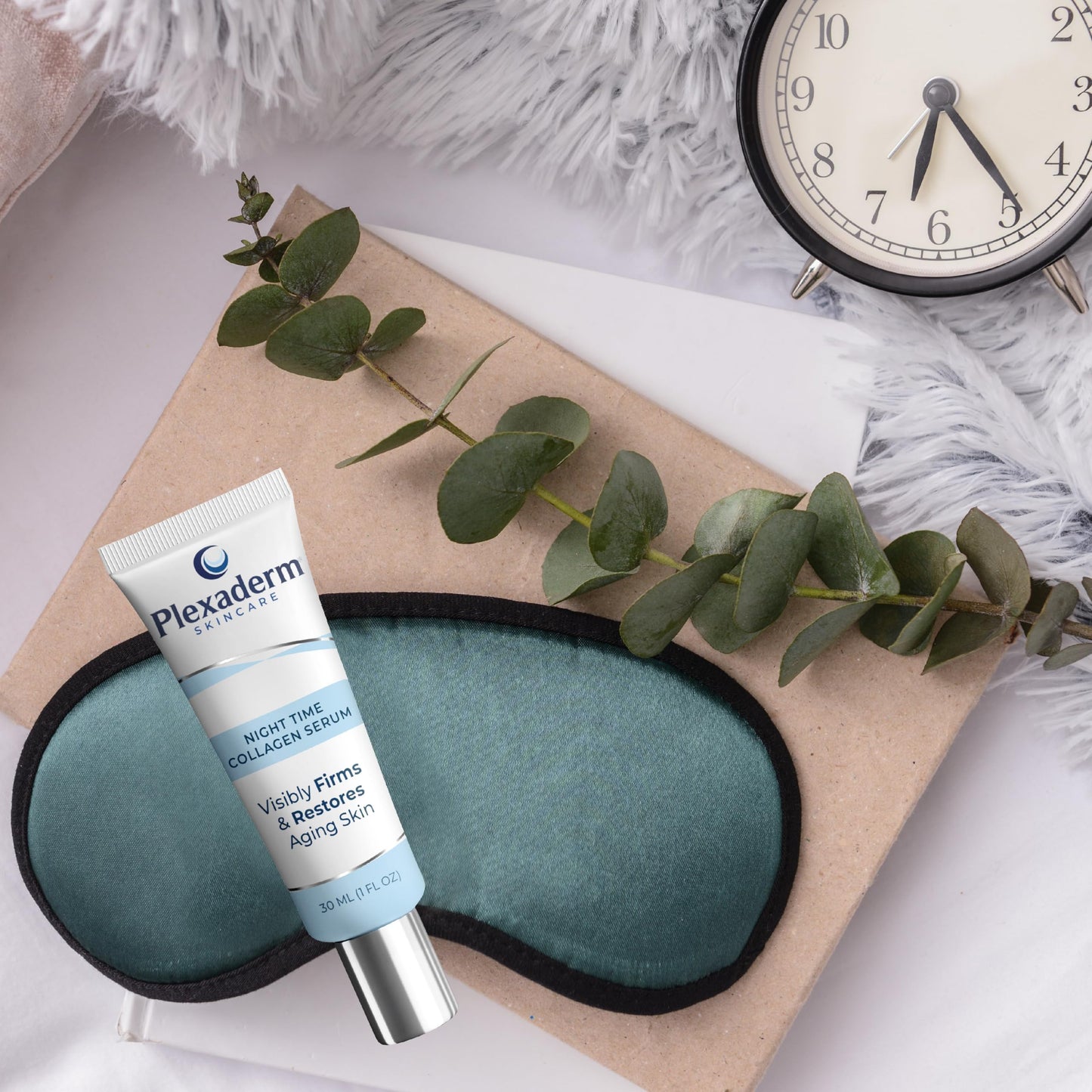 Plexaderm Night Time Collagen Serum 15 mL – Anti-Aging Peptide Serum for Firmer, Fuller, Youthful Skin, Paraben-Free, USA