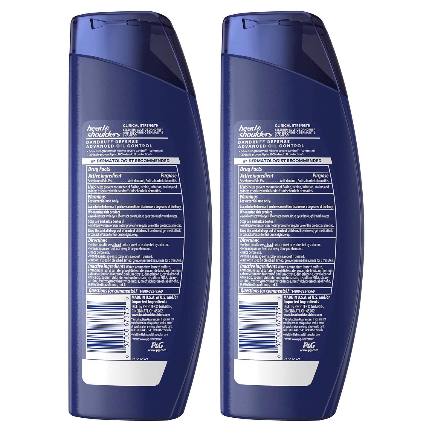 Head & Shoulders Clinical Dandruff Shampoo Twin Pack | Prescription Strength for Seborrheic Dermatitis, Oil & Flake Control, Citrus, 13.5 Fl Oz Each