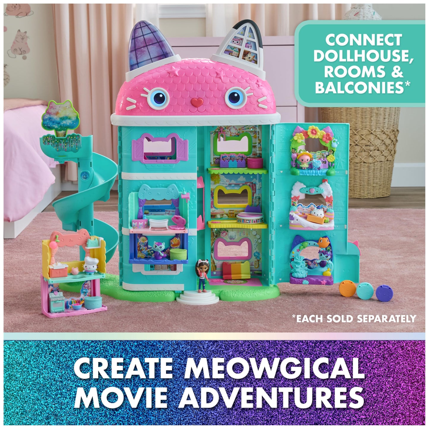 Gabby's Dollhouse: The Movie, Cat-Venture Crew Pack, 11-Piece Toy Figure Set with Accessories, Kids Toys for Girls & Boys Ages 3 and Up