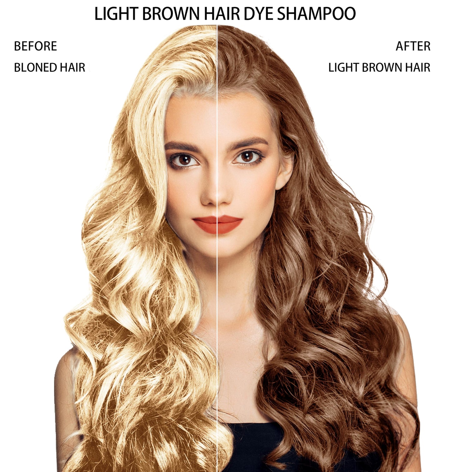 DYEING 221 BC FARNDU Light Brown Hair Dye Shampoo for Gray Hair Coverage - 3 In 1 Natural Hair Color Shampoo for Women & Men, Champu Para Canas Mujer