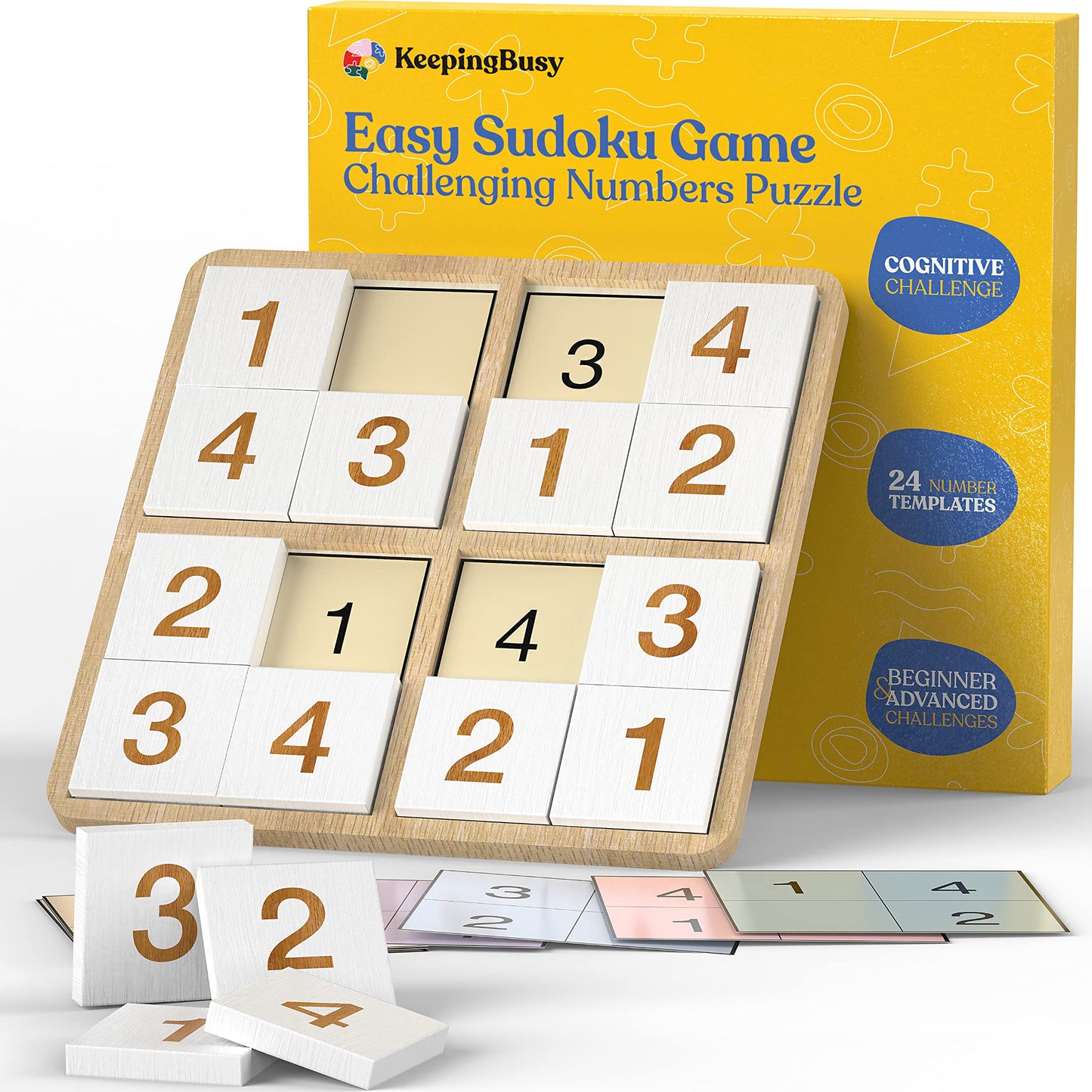 Keeping Busy Wooden Sudoku Game with Templates | Dementia Activities for Seniors | Dementia Products for Elderly | Alzheimers Products for Elderly Gifts Memory Games for Seniors Alzheimers Activities