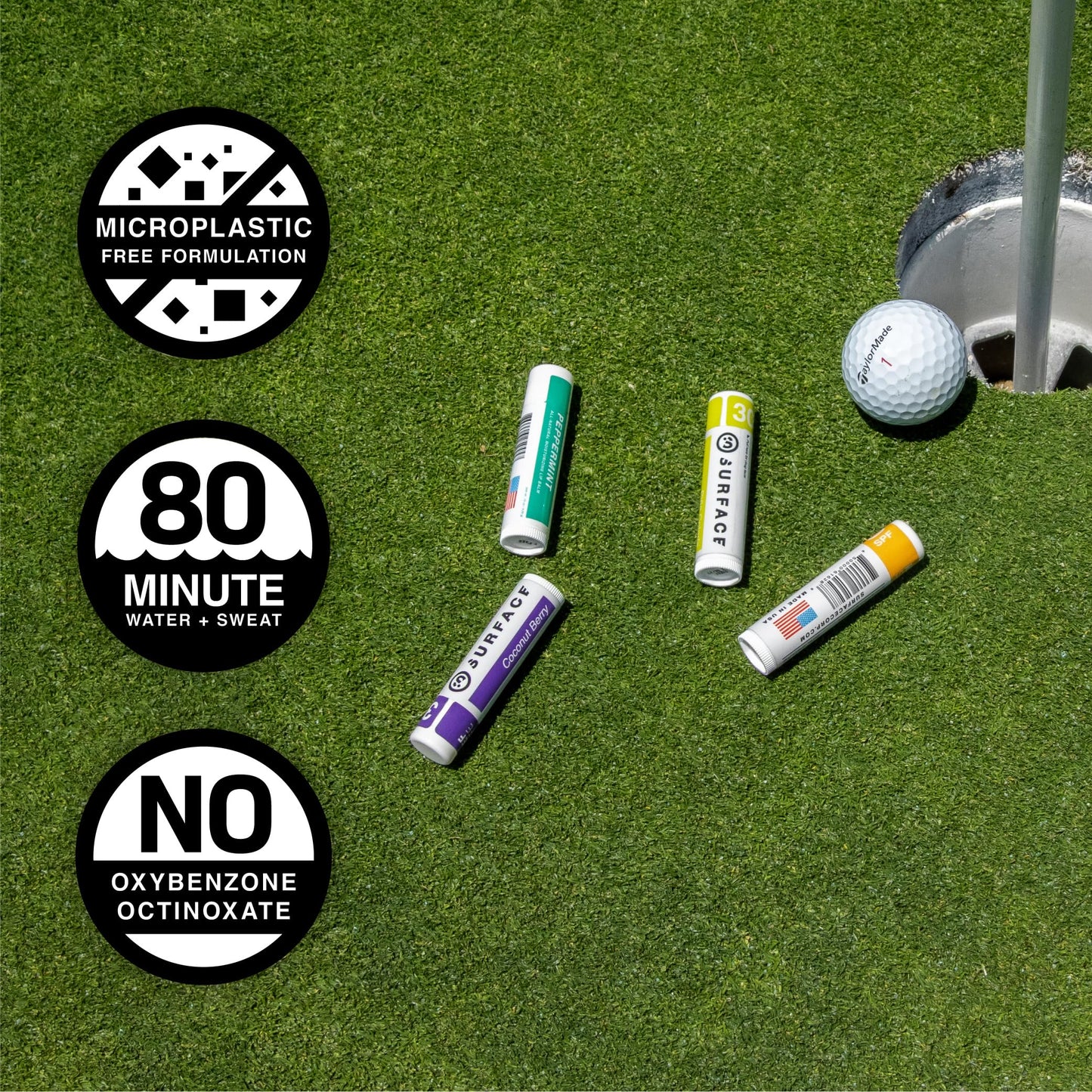 Surface SPF 30 Sunscreen Lip Balm – Broad Spectrum Lip Protection for Dry, Cracked Lips – Moisturizing, Water Resistant 80 Min, Pina Colada, 0.15 oz