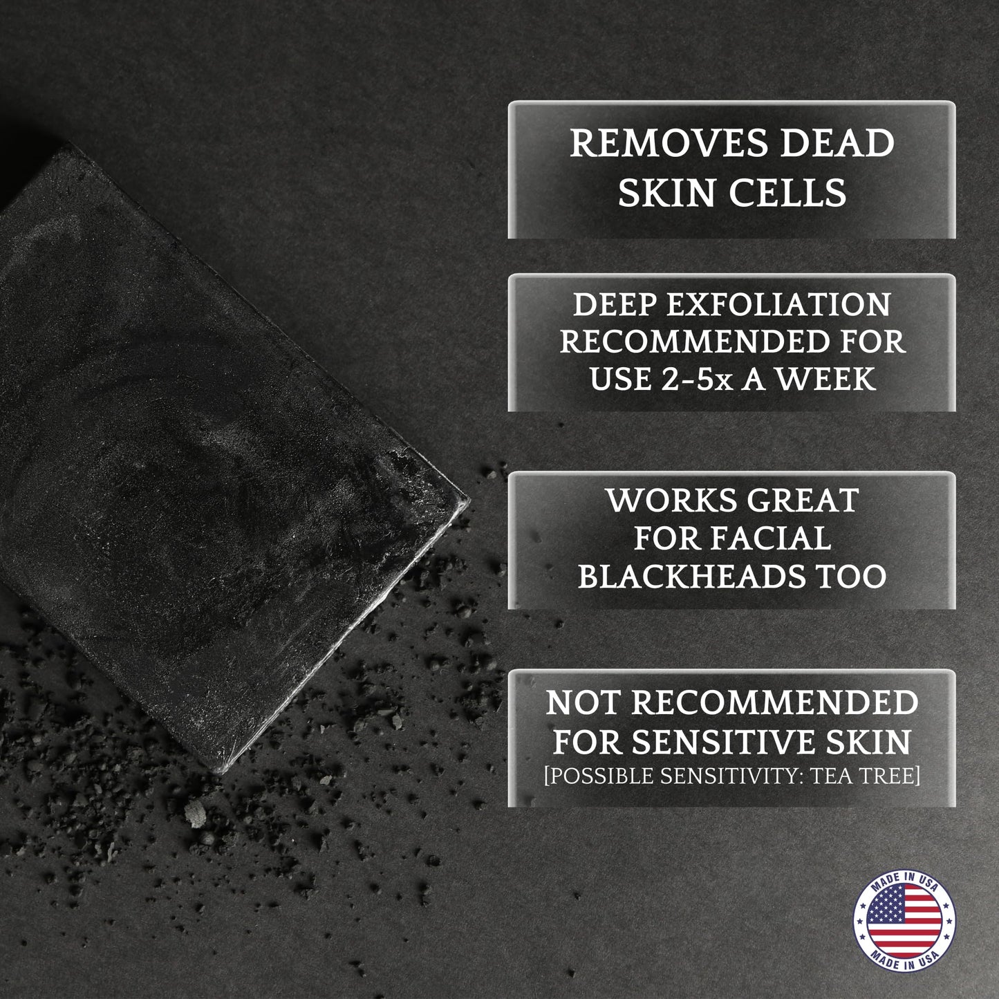 Bacne Bar – All-Natural Back Acne Soap with Charcoal, Pumice, Tea Tree & Vitamin E for Deep Exfoliation, Not for Sensitive Skin