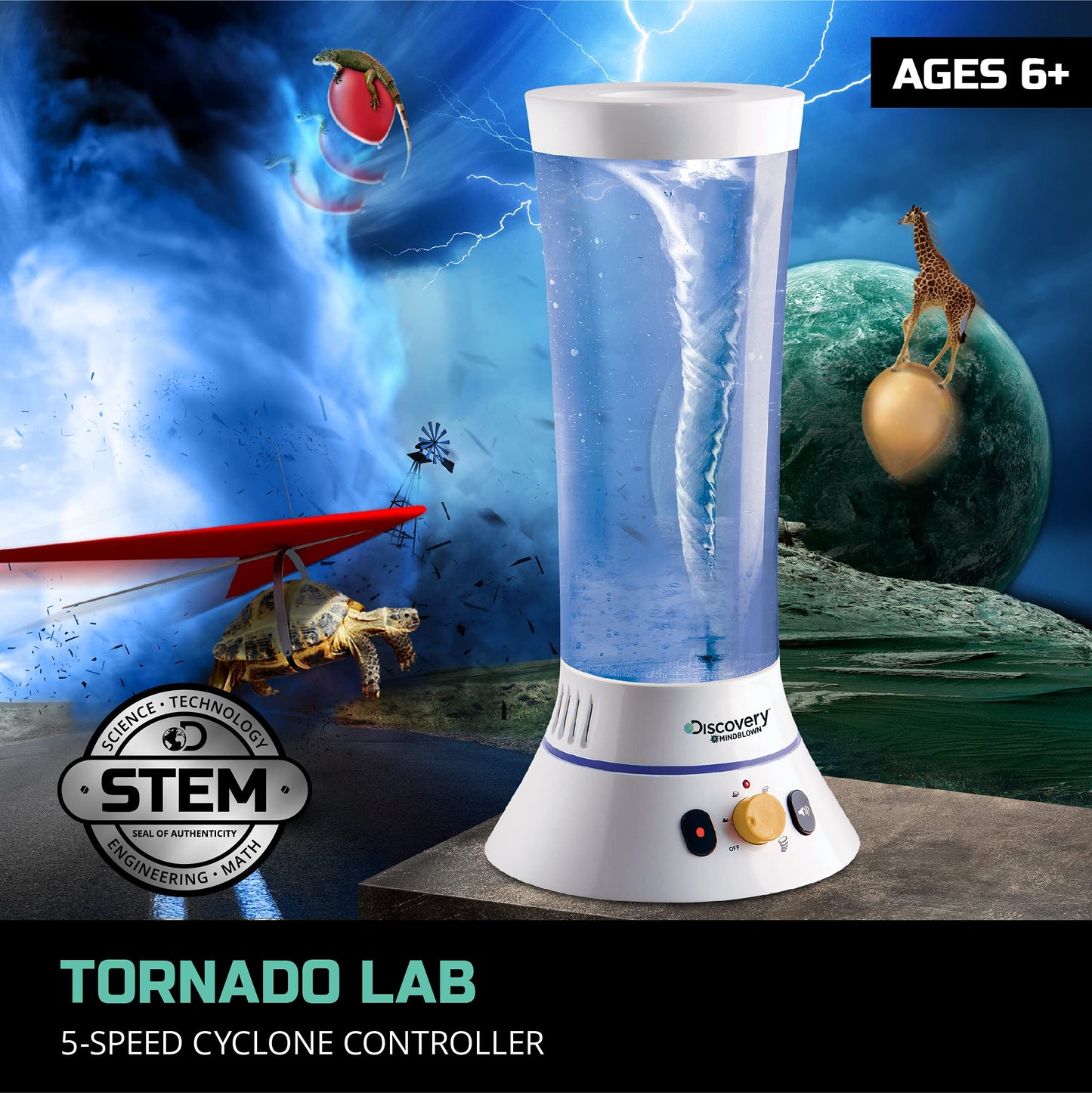 Discovery™ Tornado Lab STEM Kit – 5-Speed Cyclone Controller Science Experiment Set for Kids Ages 6+, Fun & Educational Learning Toy for Boys & Girls